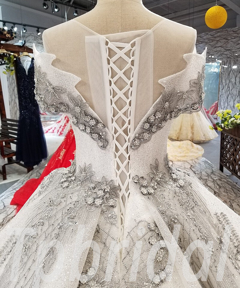 grey prom dress ball gown 291-10