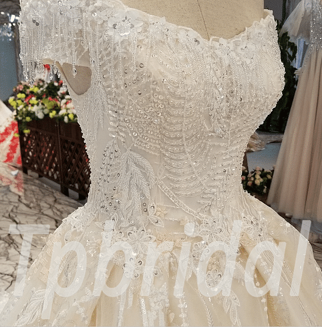 Hand Made Wedding Dress Sale Lace Bridal Dress Long Train