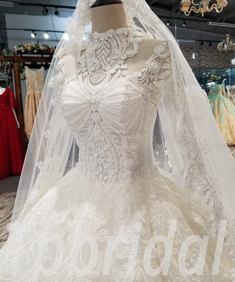 high neck ball gown wedding dress 279-04