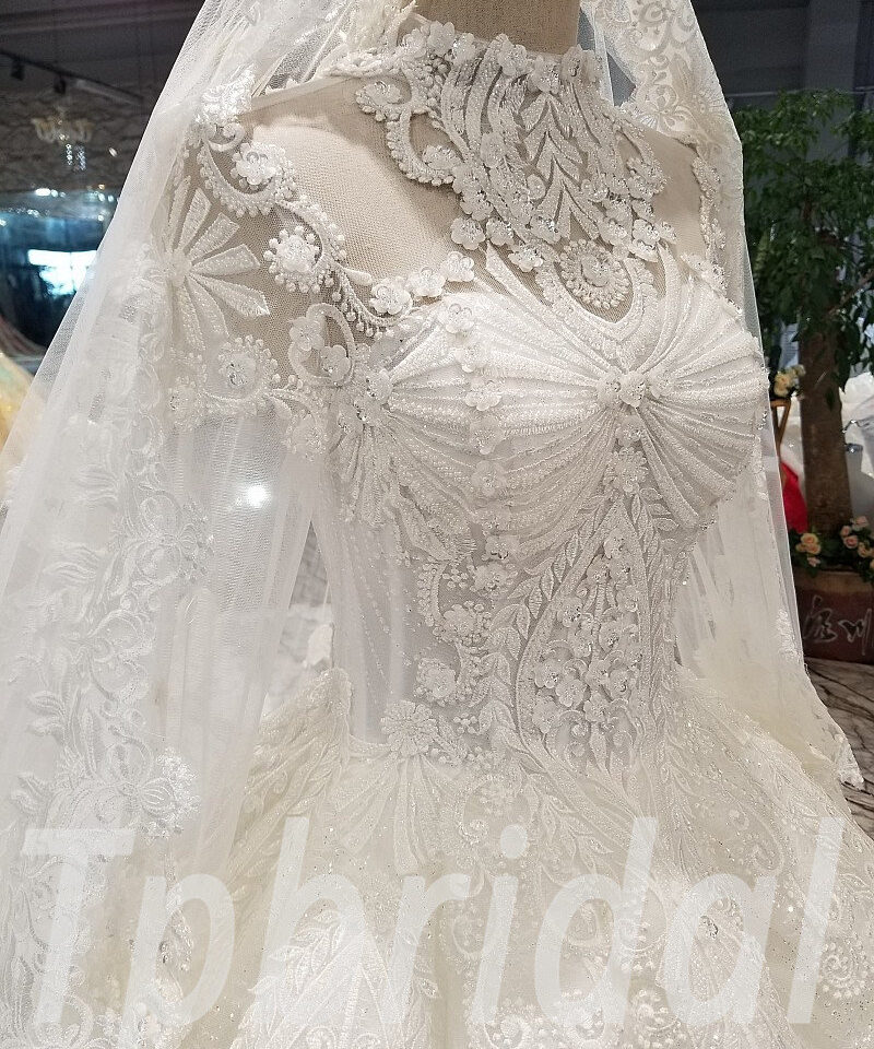 high neck ball gown wedding dress 279-07