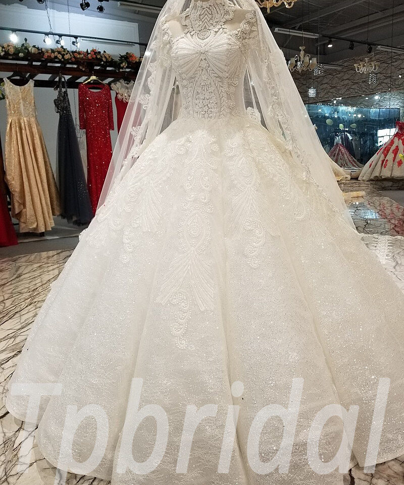 high neck ball gown wedding dress 279-08