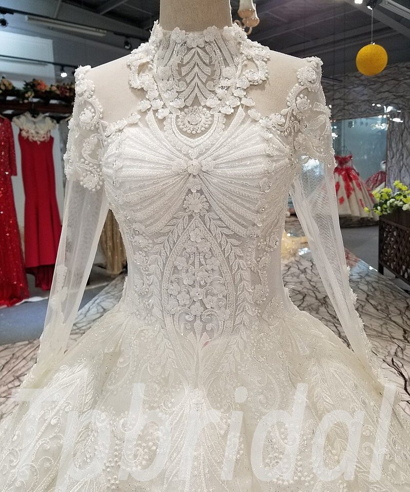 high neck ball gown wedding dress 279-09