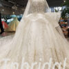 lace ball gown wedding dress with sleeves 290-07