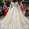 lace wedding dress long train 0249-04