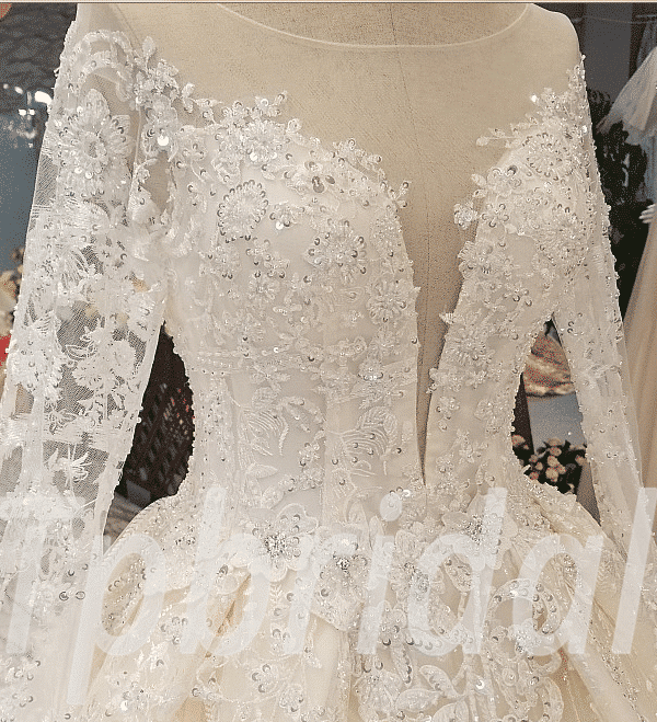 lace wedding dress with train 257-03
