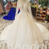 lace wedding dress with train 257-07