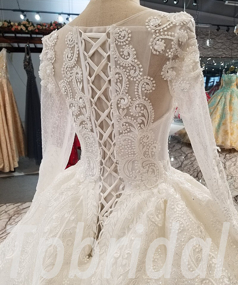 long sleeve ball gown wedding dress 288-08