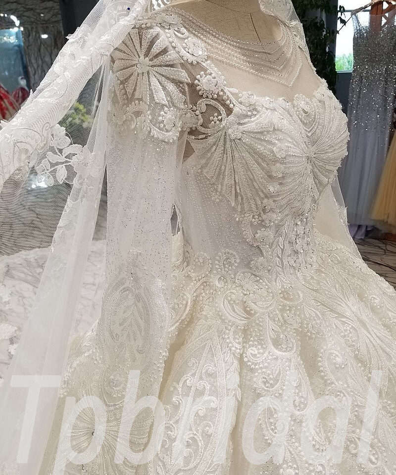 long sleeve ball gown wedding dress 288-11