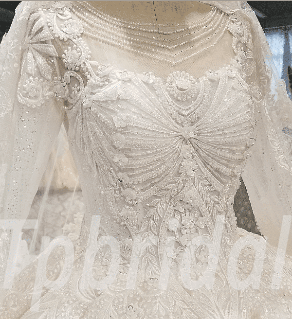 long sleeve ball gown wedding dress 288-12