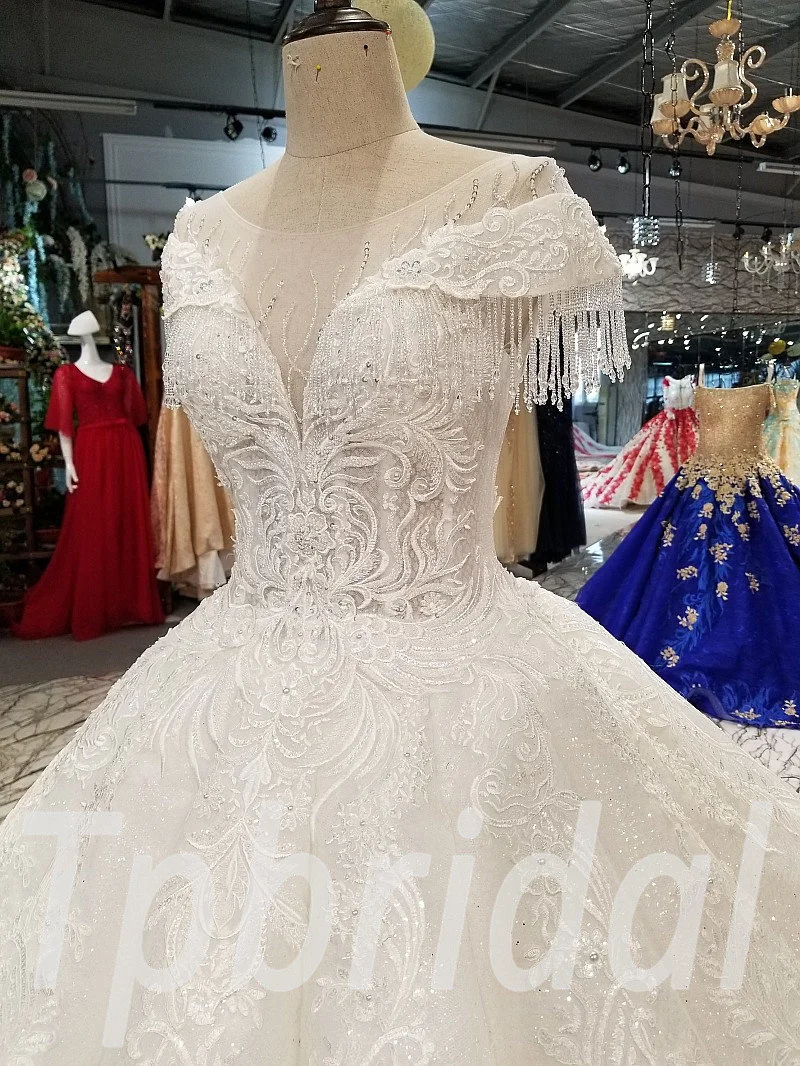 luxury ball gown wedding dress 287-05