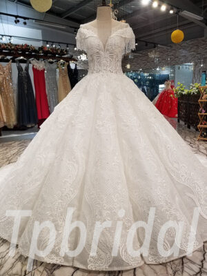luxury ball gown wedding dress 287-07