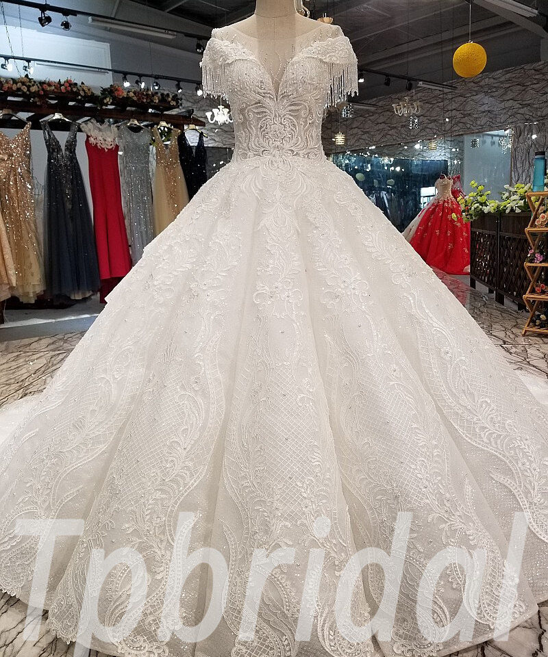 luxury ball gown wedding dress 287-07