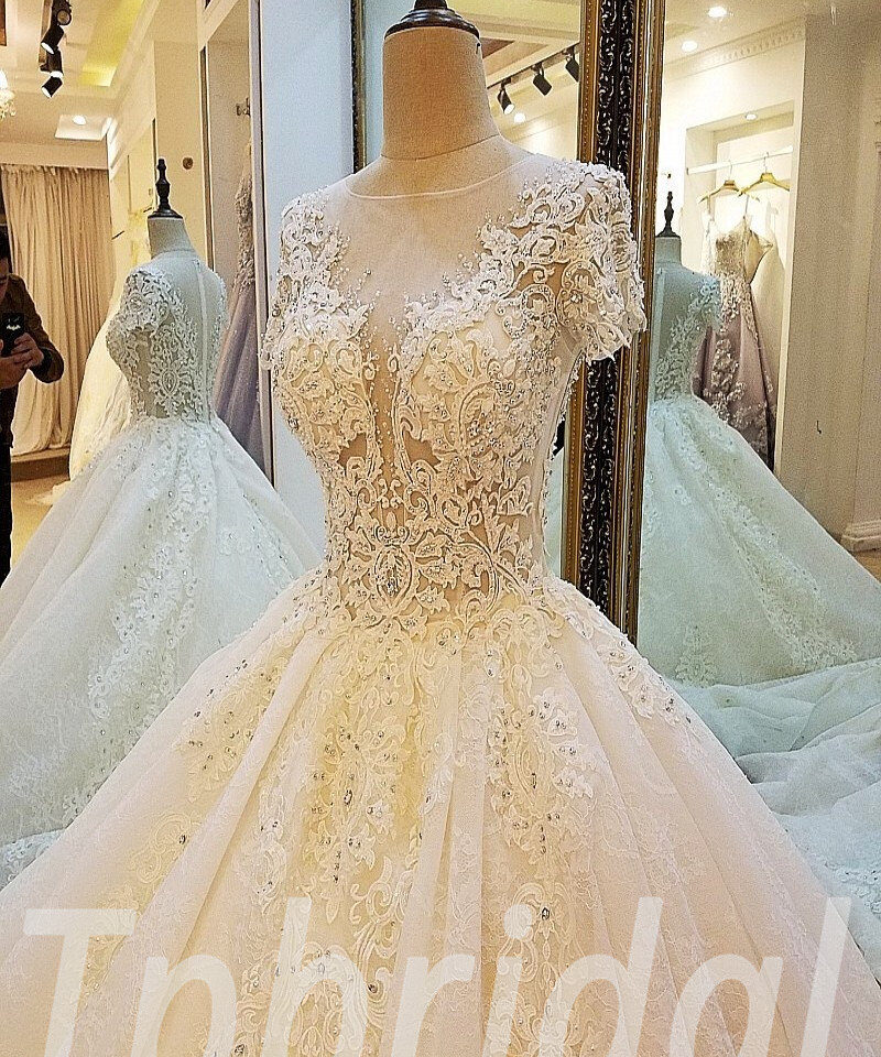 luxury wedding dress lace 266-01