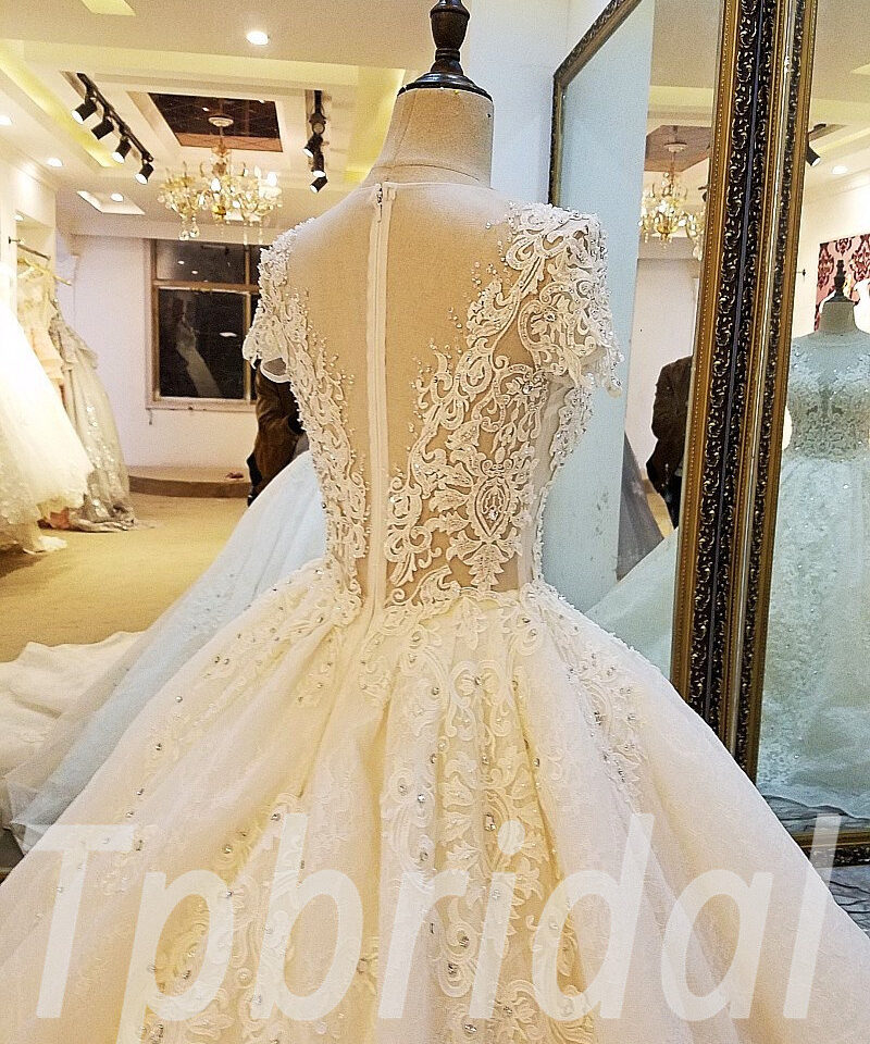 luxury wedding dress lace 266-04