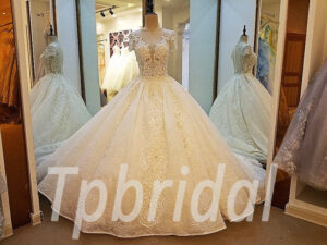 luxury wedding dress lace 266-05