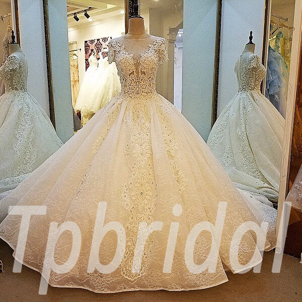 luxury wedding dress lace 266-05