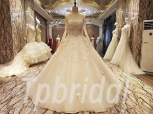 luxury wedding dress long sleeve 275-02