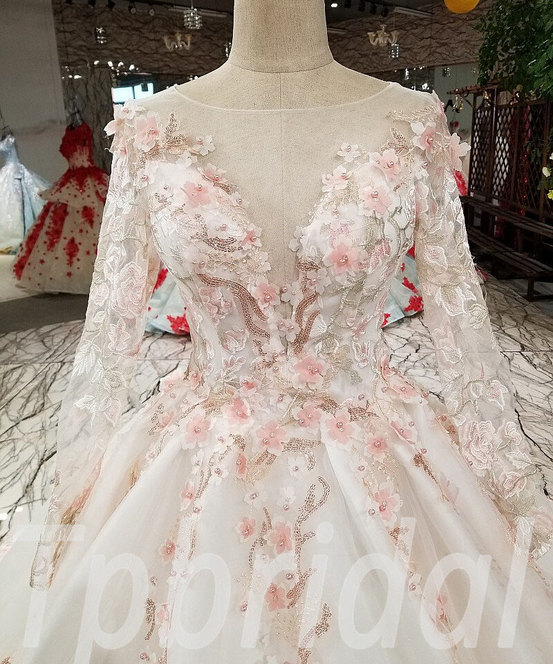 luxury wedding dress pink 265-03