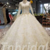 white and gold wedding dress ball gown 283-10