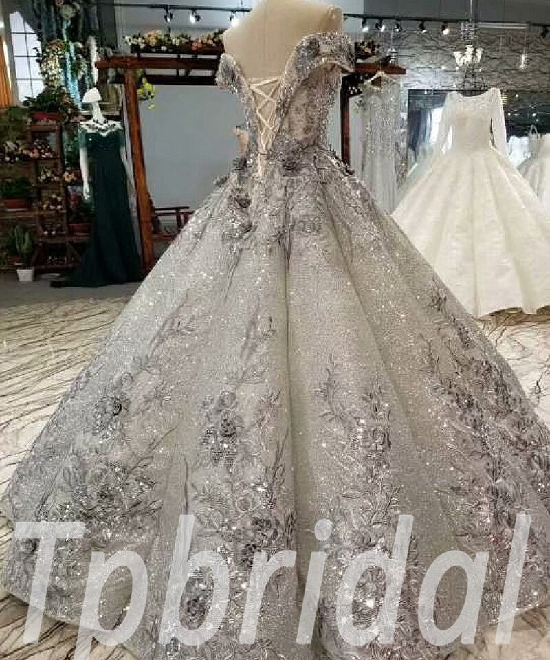 ball gown evening dress grey 298-02