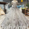 ball gown evening dress grey 298-05