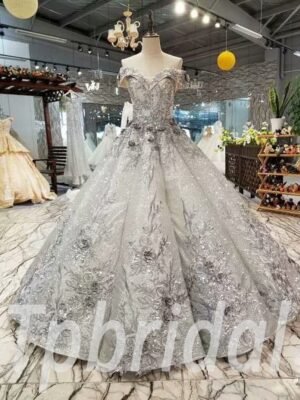 ball gown evening dress grey 298-05