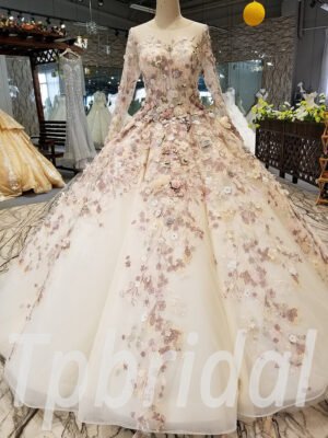 ball gown prom dresses with sleeves 296-12