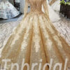 ball gown wedding dress gold 306-02