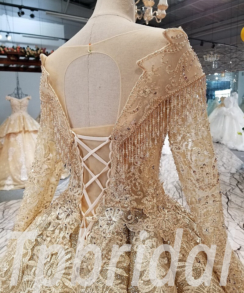 ball gown wedding dress gold 306-03