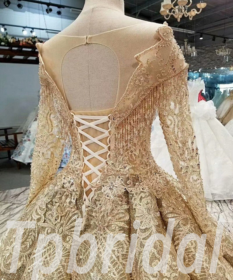 ball gown wedding dress gold 306-04