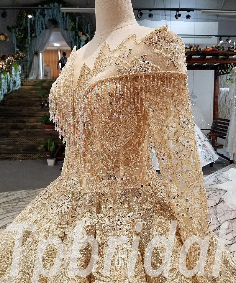 ball gown wedding dress gold 306-08