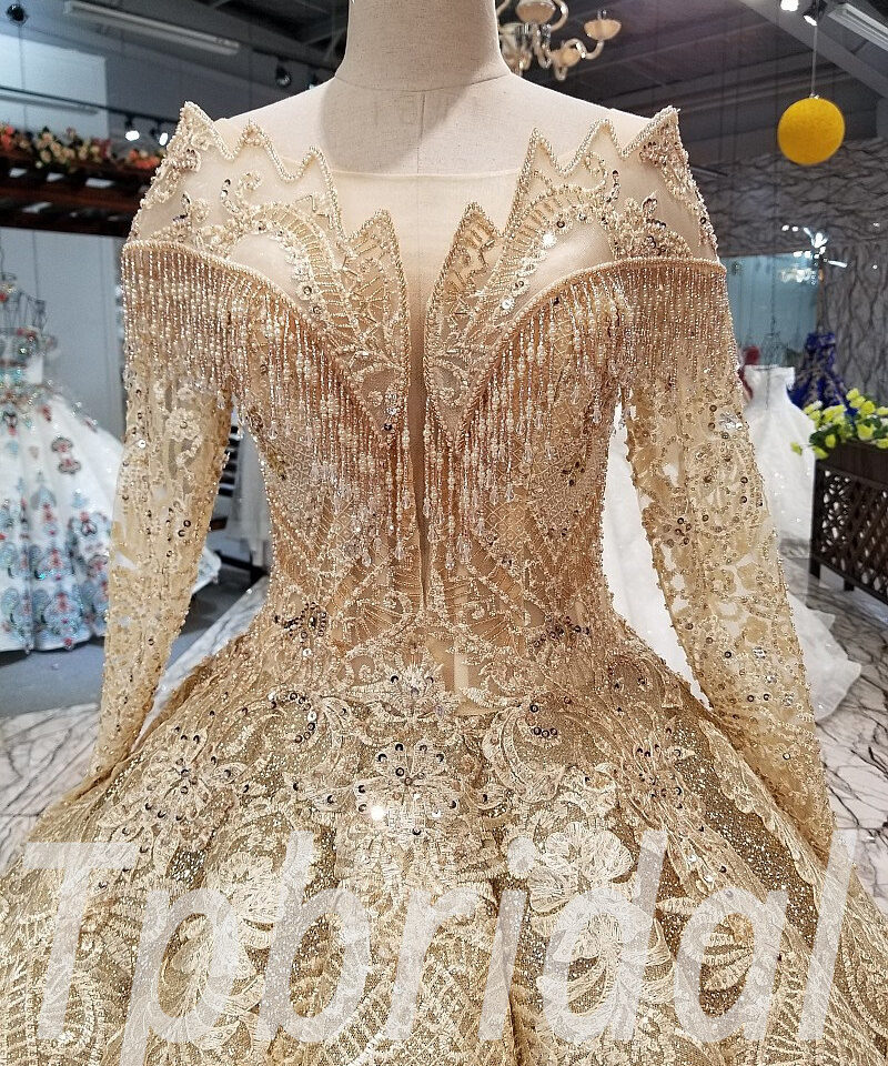 ball gown wedding dress gold 306-09