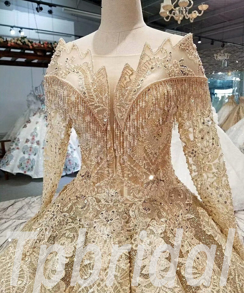 ball gown wedding dress gold 306-10