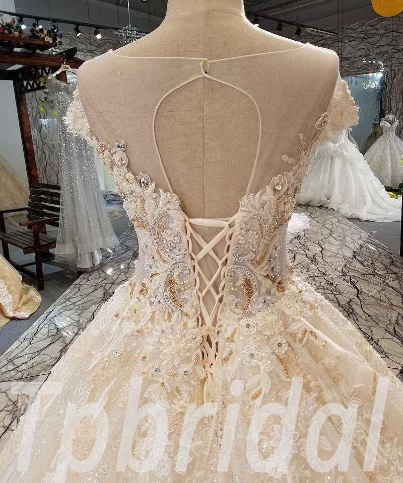 ball gown wedding dress with train 300-07