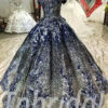 dark blue prom dress ball gown 297-02