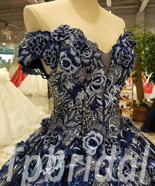 dark blue prom dress ball gown 297-09