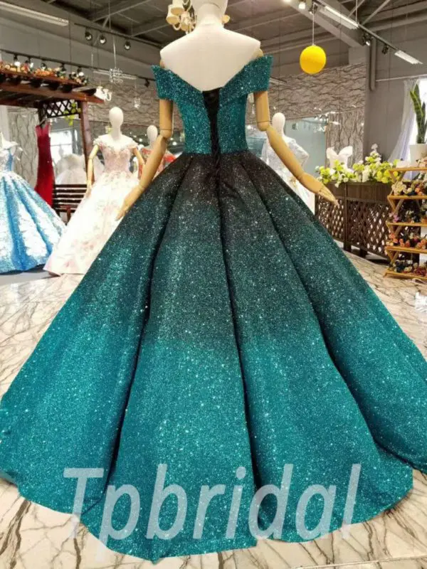 green prom dress 0312-03