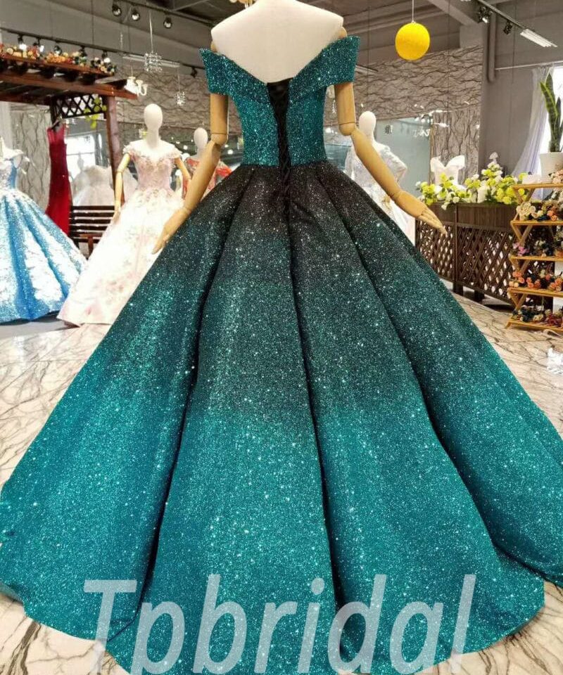 green prom dress 0312-03