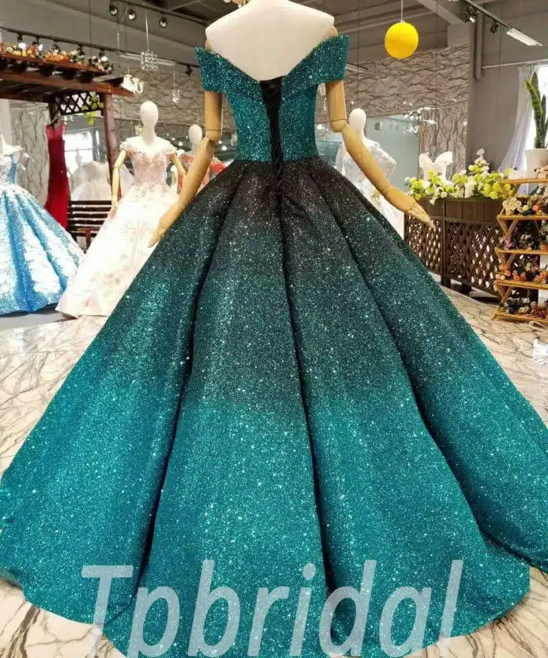 green prom dress 0312-03