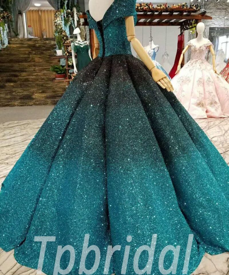 green prom dress 0312-04