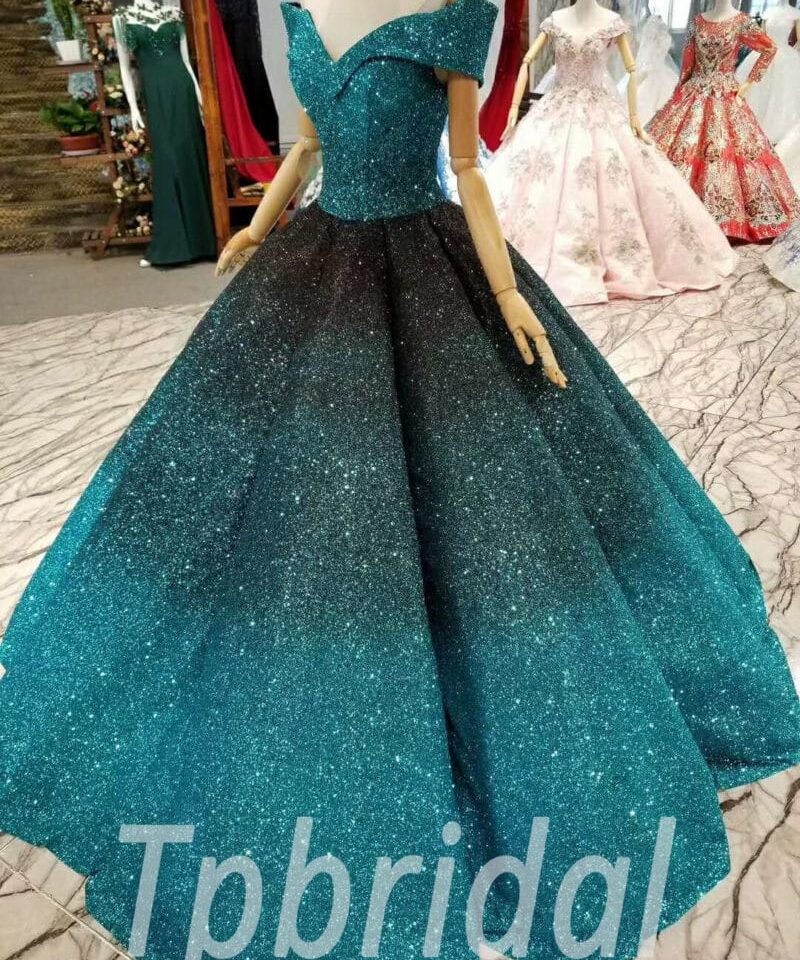 green prom dress 0312-07