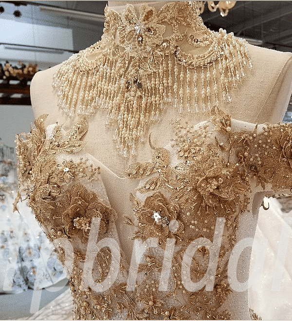 haute couture wedding dress gold 303-01