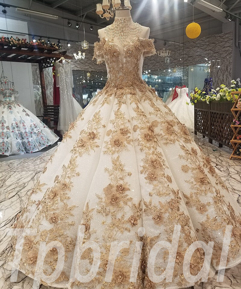 haute couture wedding dress gold 303-03