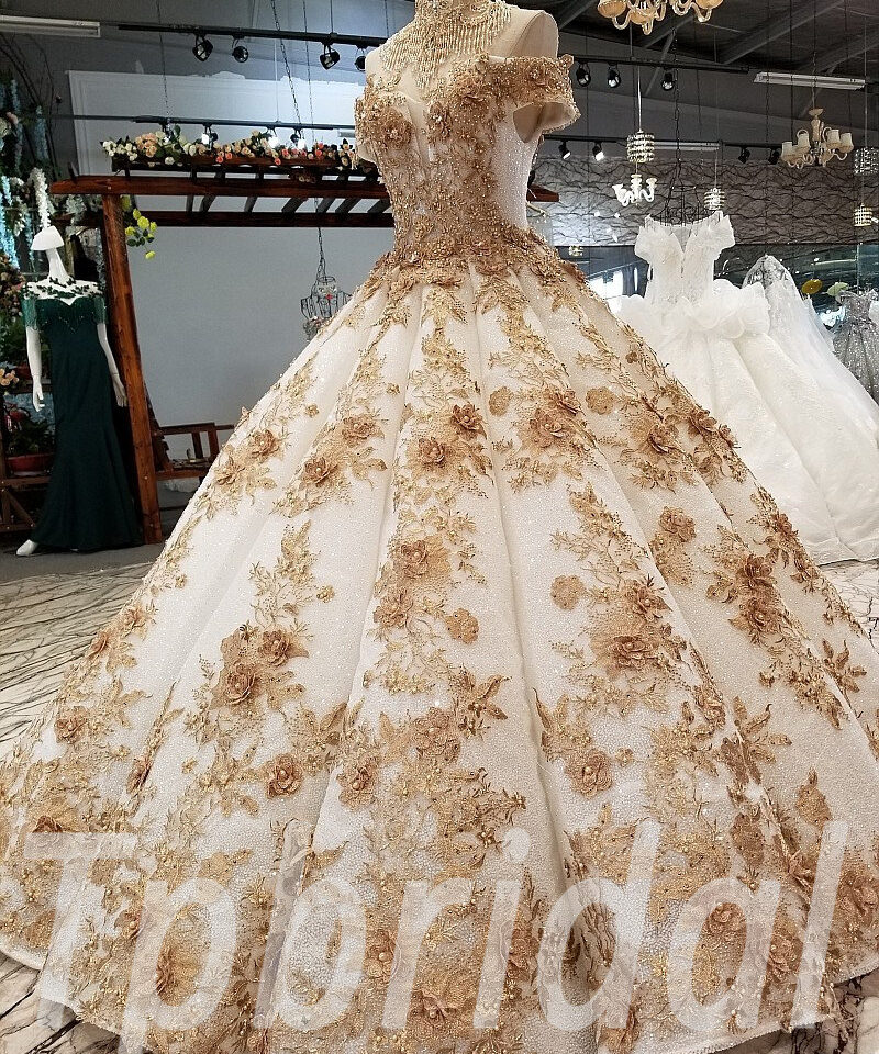 haute couture wedding dress gold 303-06