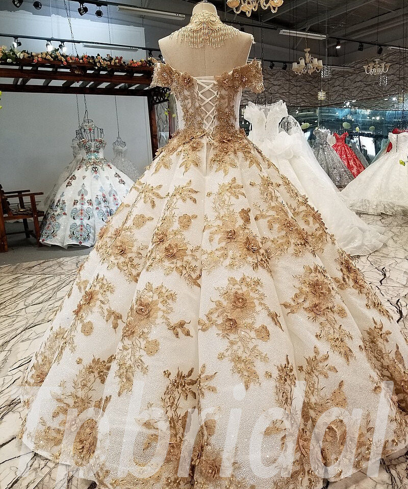 haute couture wedding dress gold 303-07