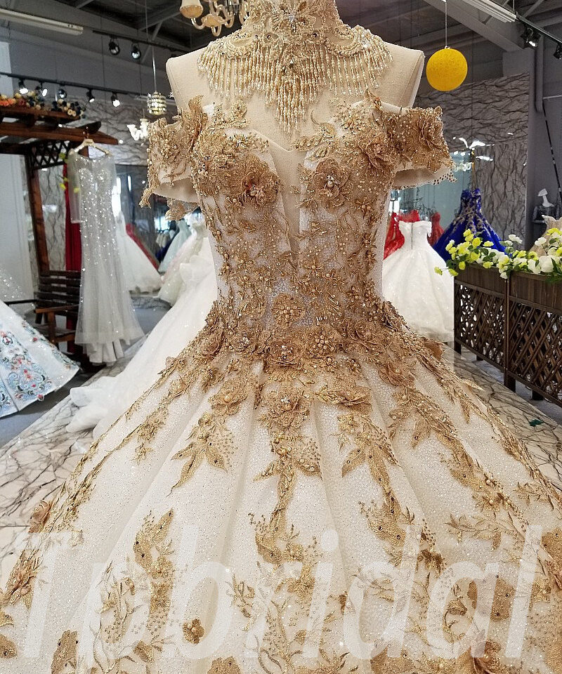 haute couture wedding dress gold 303-08