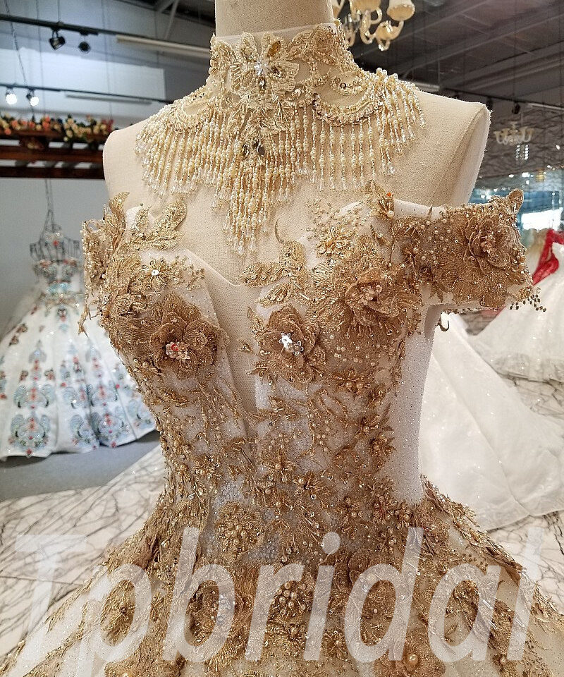 haute couture wedding dress gold 303-09