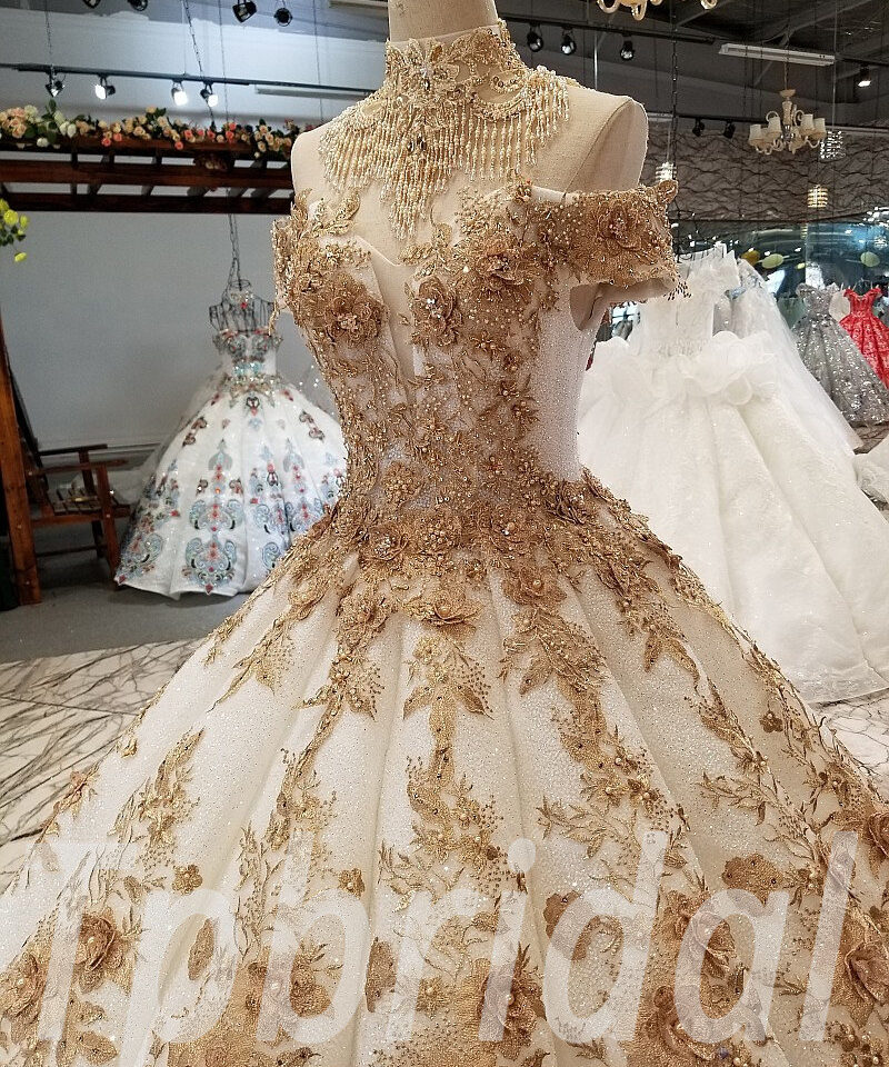 haute couture wedding dress gold 303-10