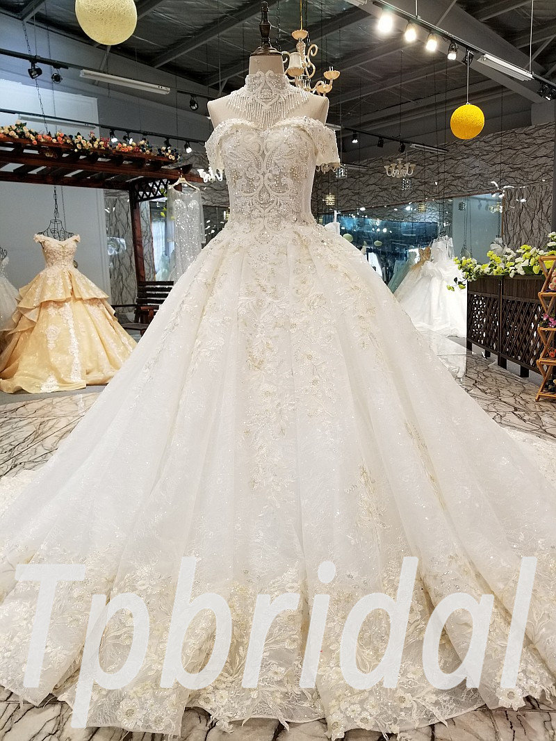 Luxury Wedding Dress Crystal Ball Gown 