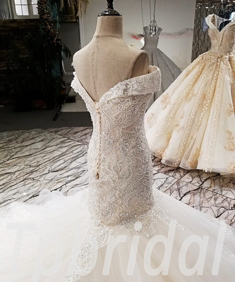 mermaid wedding dress plus size 0316-04